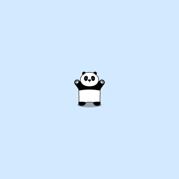 Vecteur panda mignon debout et levant les pattes dessin animé illustration vectorielle