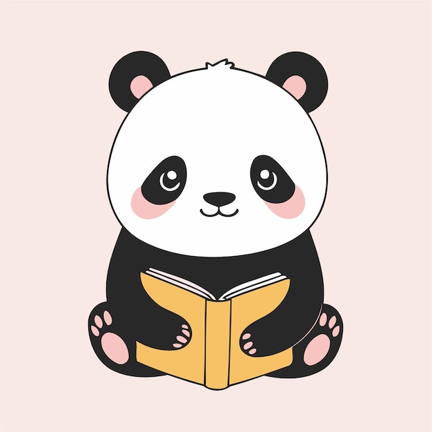 Le panda mignon pour les tout-petits livres d'illustration vectorielle
