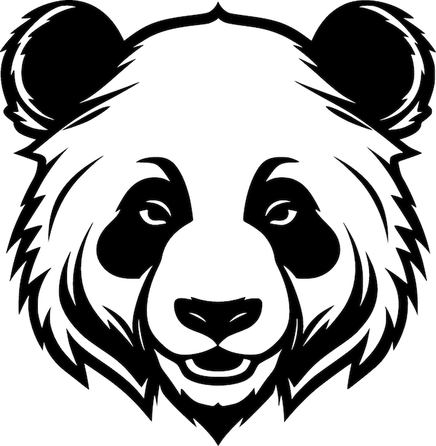 Panda minimaliste et plat logo illustration vectorielle