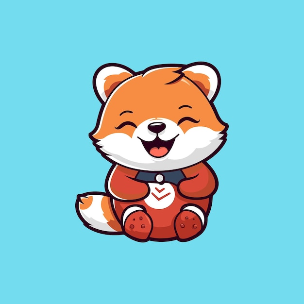 Vecteur panda rouge mignon souriant de vecteur de dessin animé de quelque chose