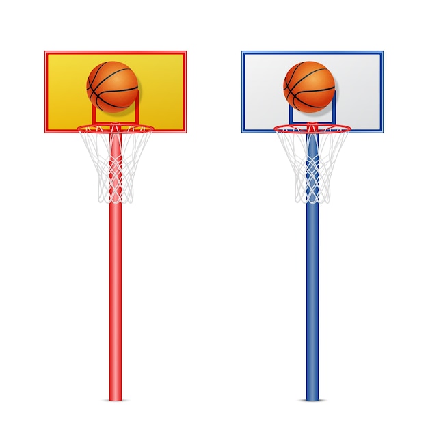 Panier de basket avec un ballon