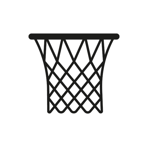 Vecteur panier de basket avec icône net jeu de sport avec objectif anneau de basket-ball signe vectoriel