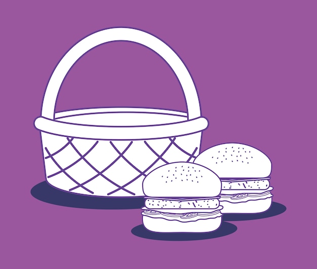 Panier Et Hamburgers