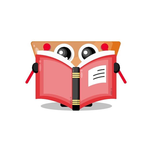 Panier Lisant Une Mascotte De Personnage Mignon De Livre