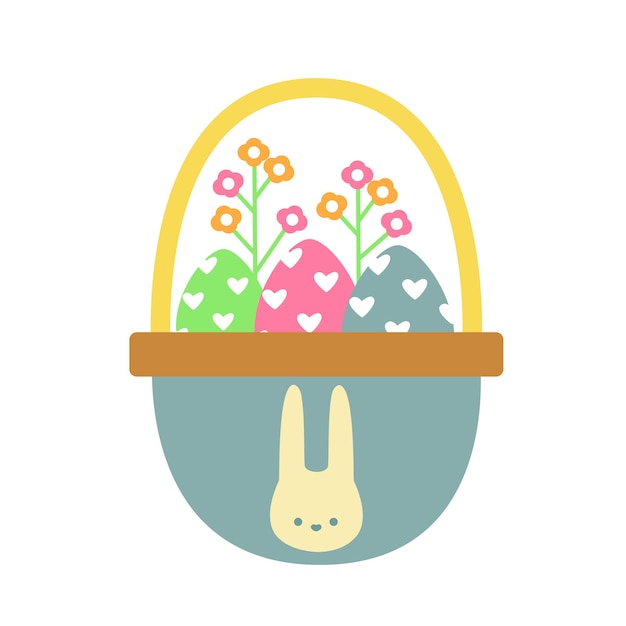 Panier de Pâques avec illustration vectorielle des œufs de Pâque
