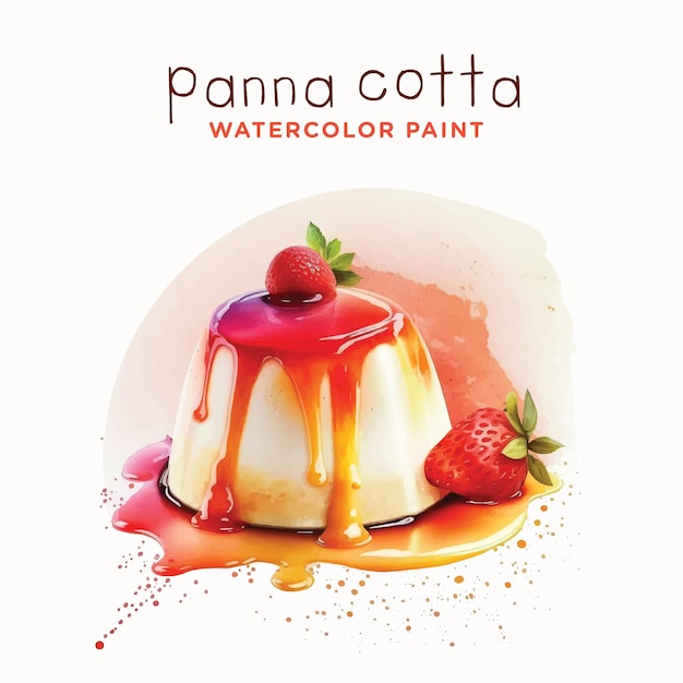 Panna Cotta à L'aquarelle Fraise Et Framboise