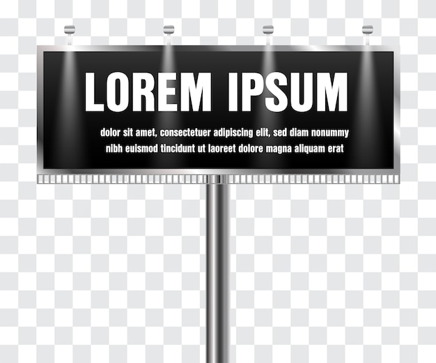 panneau d'affichage avec la lumière sur un arrière-plan transparent Basic RGB