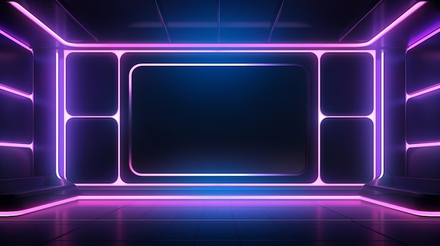 Vecteur un panneau au néon violet qui dit rectangle en bas