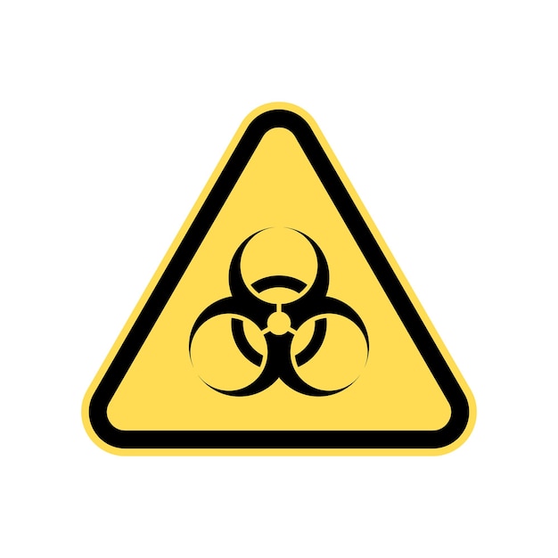 Panneau d'avertissement sur les attaques à risque biologique. Symbole du risque d'infection virale. Zone à risque.