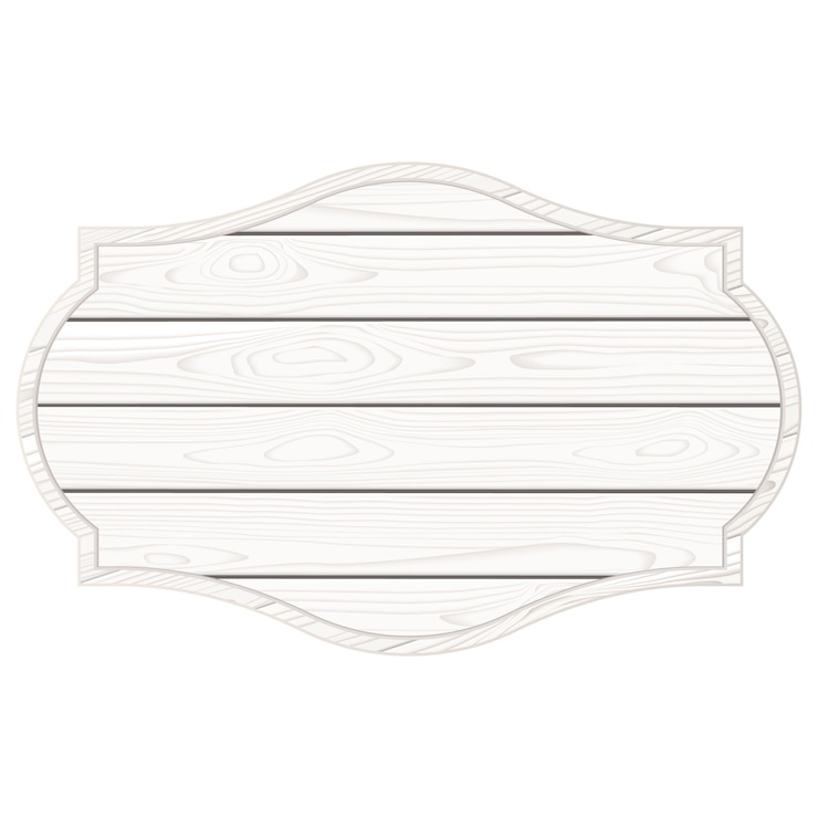 Vecteur panneau en bois blanc isolé. illustration vectorielle