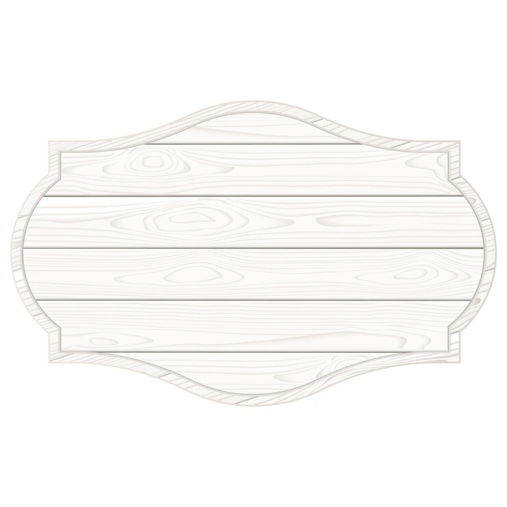 Vecteur panneau en bois blanc isolé. illustration vectorielle