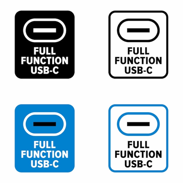 Vecteur panneau d'information sur le système de connexion usb-c à fonction complète