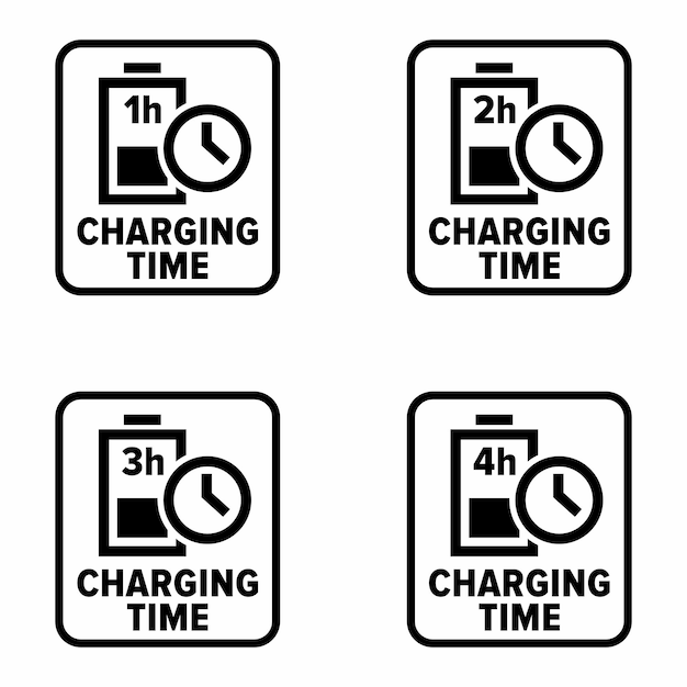 Panneau D'informations Vectorielles Sur Le Temps De Charge