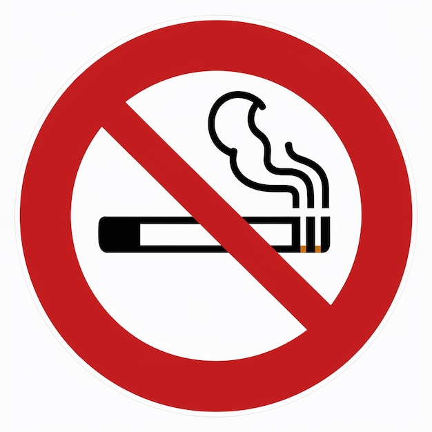 Vecteur un panneau d'interdiction de fumer avec un cercle rouge et un panneaux d'interdit de fumer