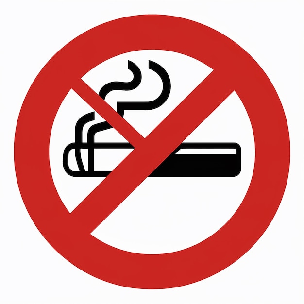Vecteur un panneau interdisant de fumer est indiqué avec un cercle rouge