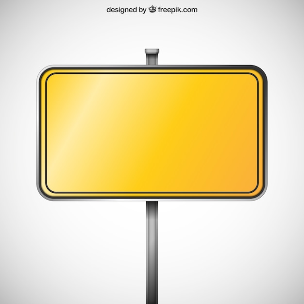 Vecteur panneau jaune blank