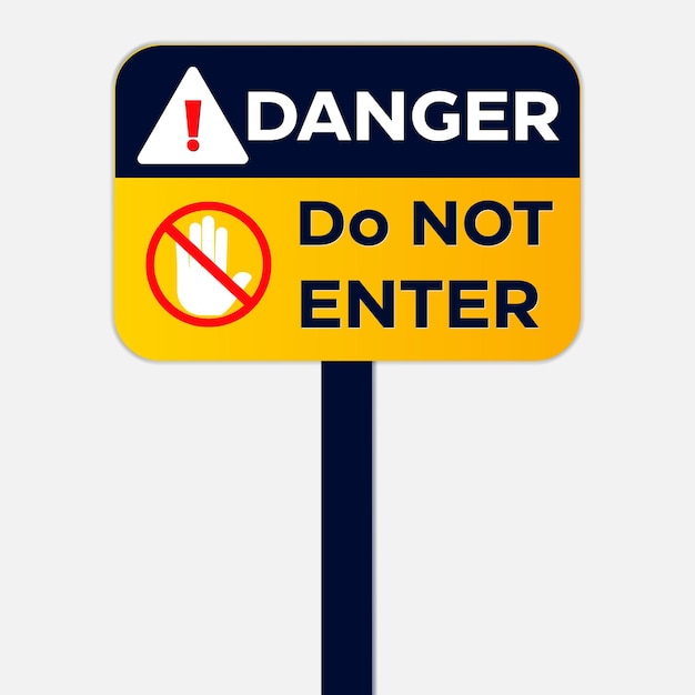un panneau jaune indiquant le danger