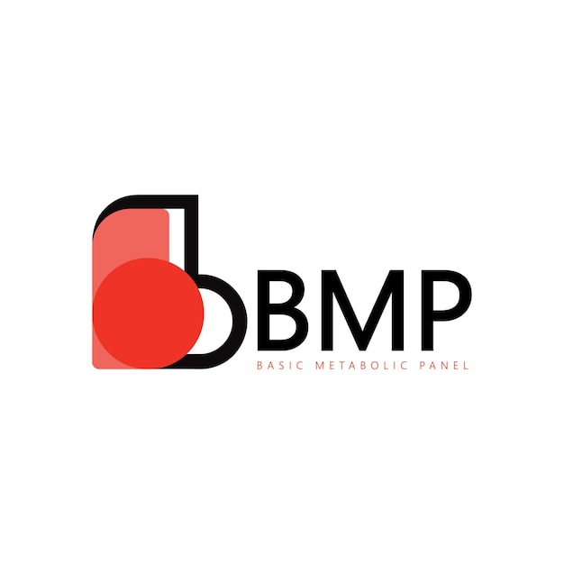 Panneau Métabolique De Base Bmp, Logo Coeur Et Sang Identité De Marque Conception De Vecteur D'entreprise