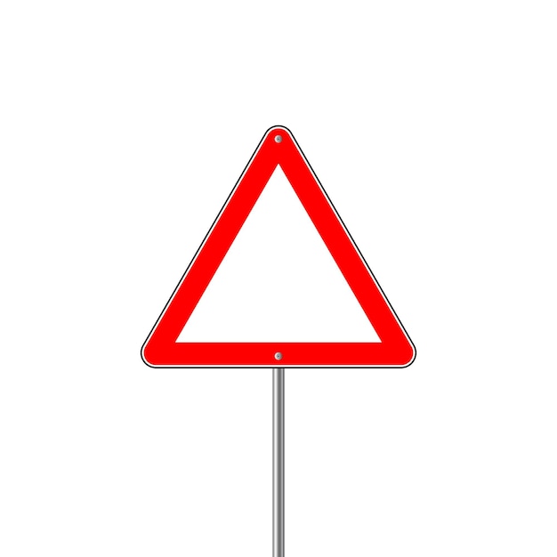 Panneau Rouge - Danger Triangle Road Sign Isolé Sur Fond Blanc