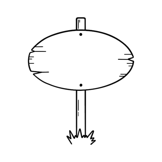 Panneau De Signalisation En Bois Doodle Panneau De Direction En Bois Dans Le Style De Croquis