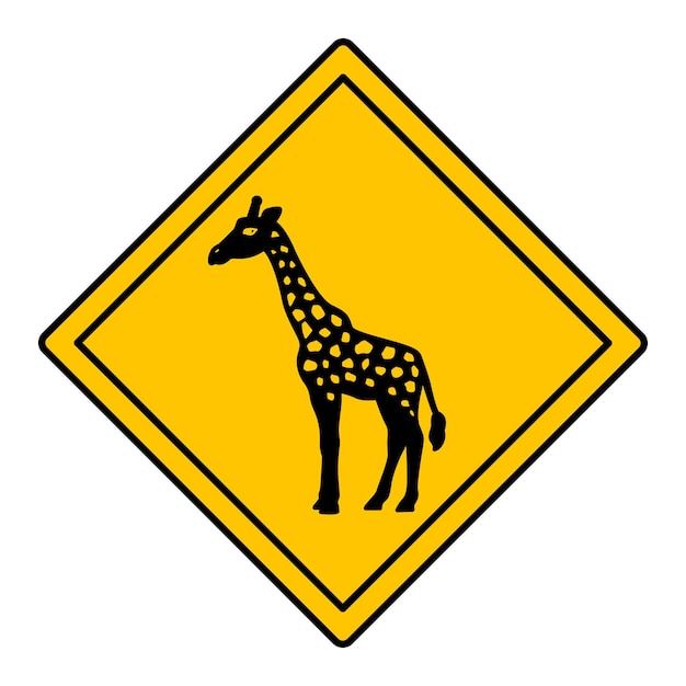 Le panneau de signalisation jaune Giraffe