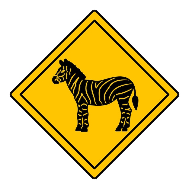 Le panneau de signalisation jaune Zèbre