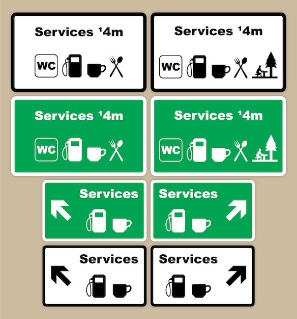 Panneau De Signalisation Des Services D'autoroute