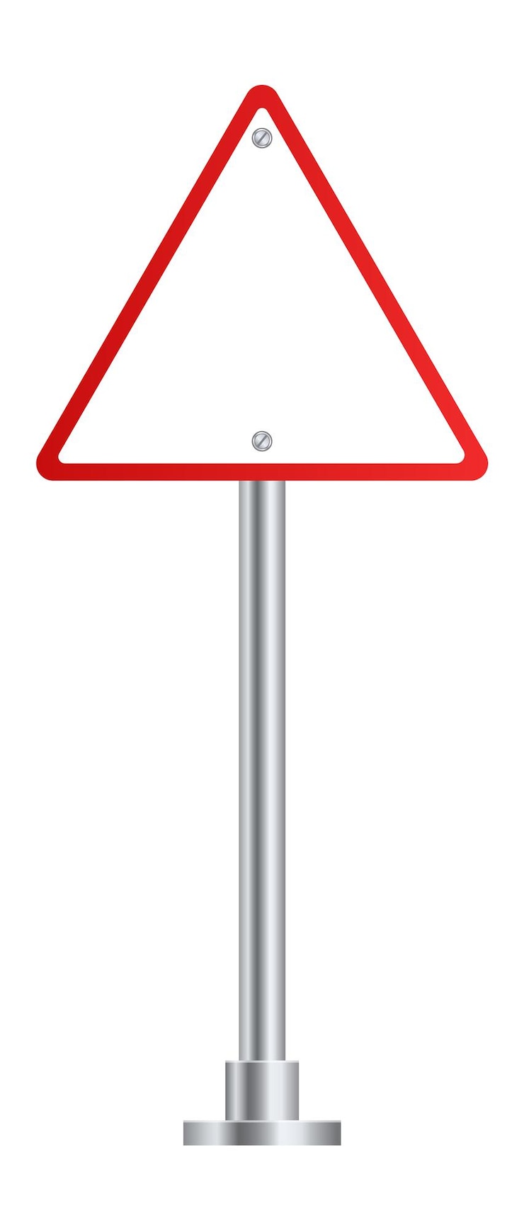 Vecteur panneau de signalisation triangulaire. symbole d'avertissement de triangle rouge vierge. illustration vectorielle