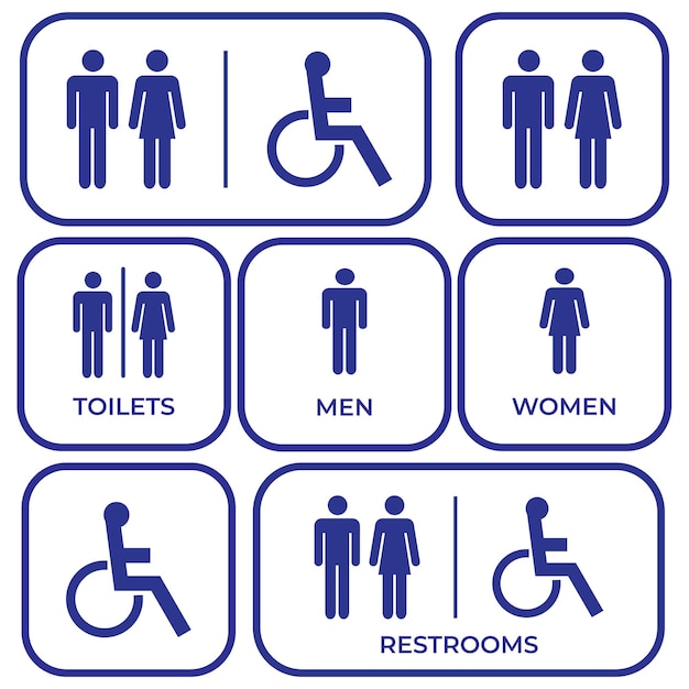panneau de toilette avec fauteuil roulant