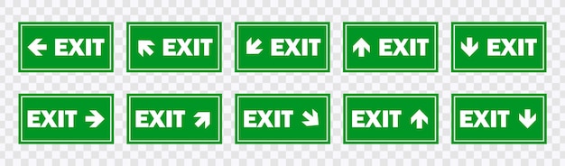 un panneau vert et blanc disant sortie et sortie