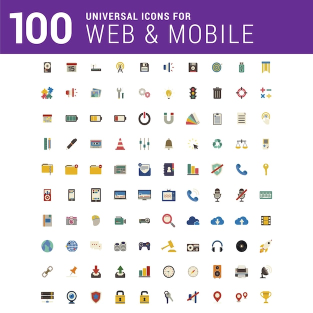 un panneau violet et blanc disant web et mobile dessus