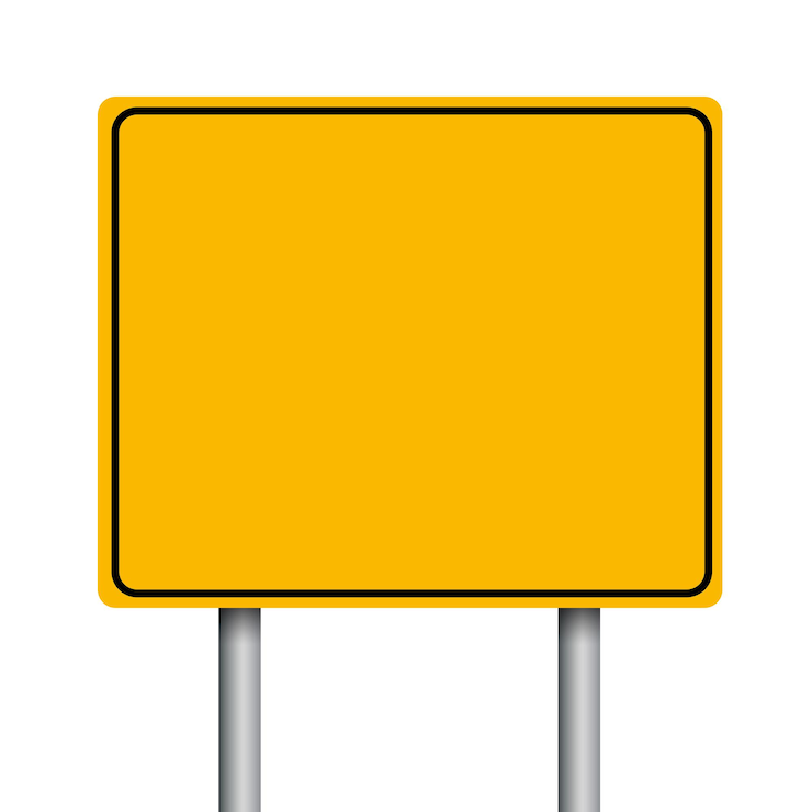 Vecteur panneaux routiers jaunes vides