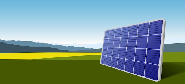 Les panneaux solaires, les cellules de verre à l'énergie solaire dans la nature, l'énergie verte, durable, écologique et alternative