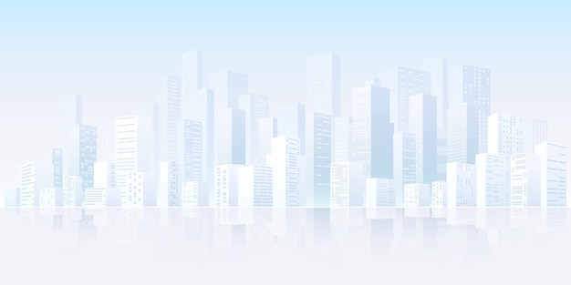 Panorama des bâtiments urbains du quartier des affaires abstrait urbain bannière horizontale arrière-plan paysage urbain