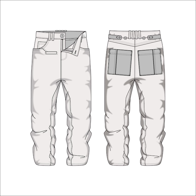 Vecteur pantalon à cargaison sketch plat