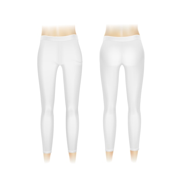 Pantalon Leggings Blanc Isolé