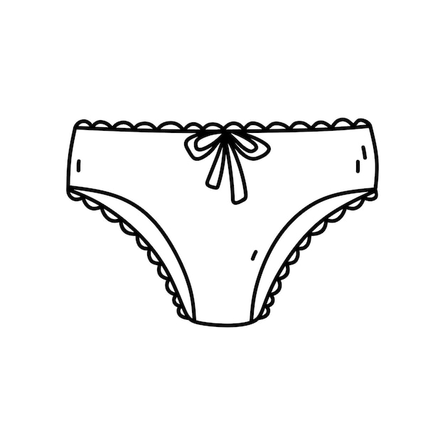 Vecteur panties féminines isolées sur un fond blanc illustration vectorielle dessinée à la main dans le style doodle