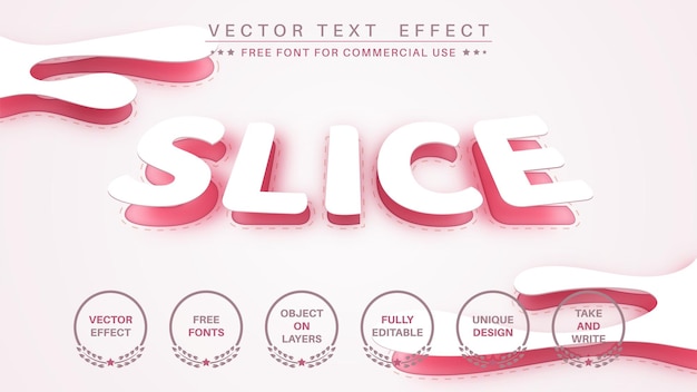 Paper Pink Sliceeffet De Texte Modifiable, Style De Police