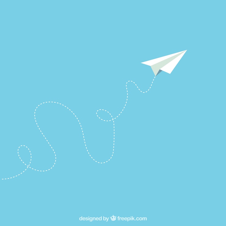 Vecteur paper plane dans un style de bande dessinée