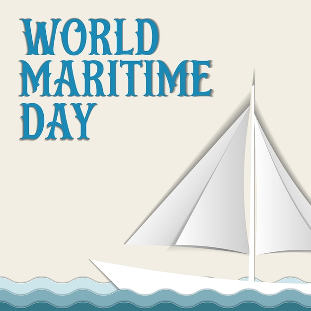 Papercut carte postale journée maritime mondiale
