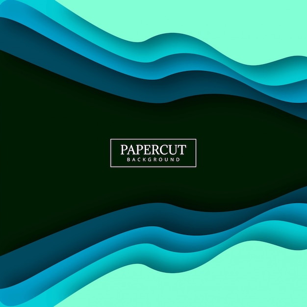 Papercut élégant design coloré vague colorée