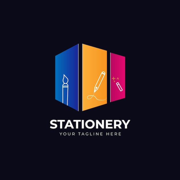 papeterie logo design outils éducatifs illustration vectorielle