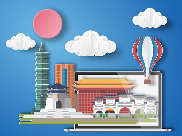 Papier d&#39;art Taiwan infographique.