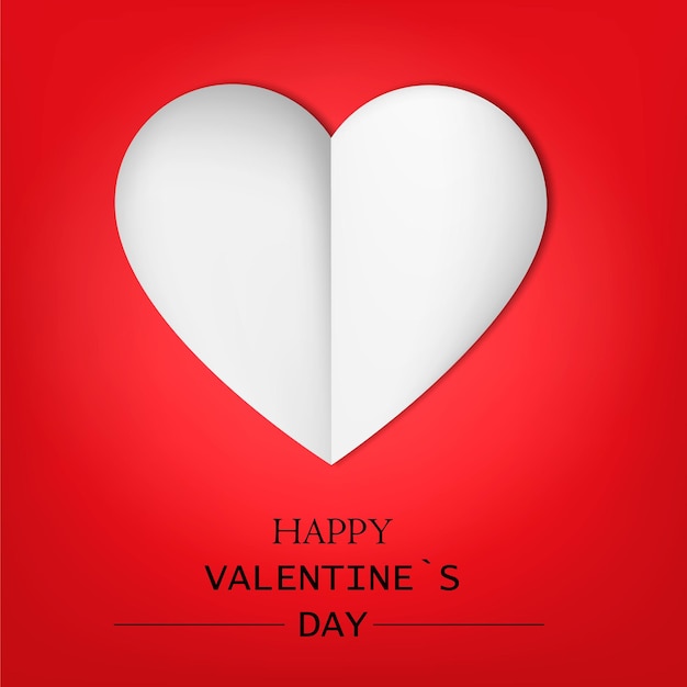 Papier blanc coupé coeur d'amour pour la Saint-Valentin ou toute autre carte d'invitation d'amour Vecteur EPS 10