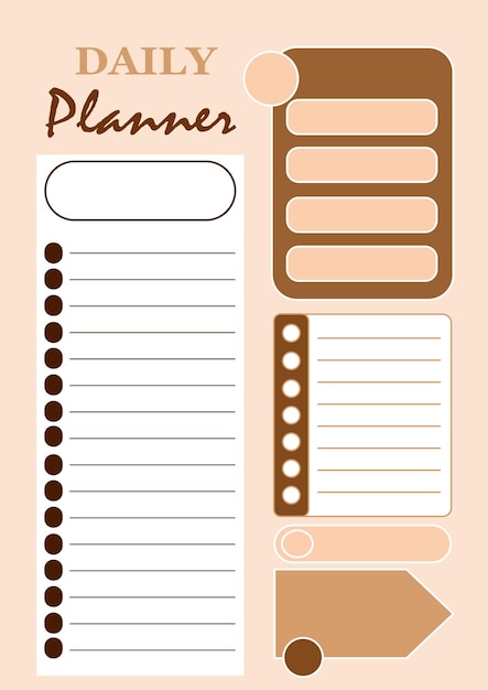Vecteur un papier coloré avec une liste de choses à faire au bureau.