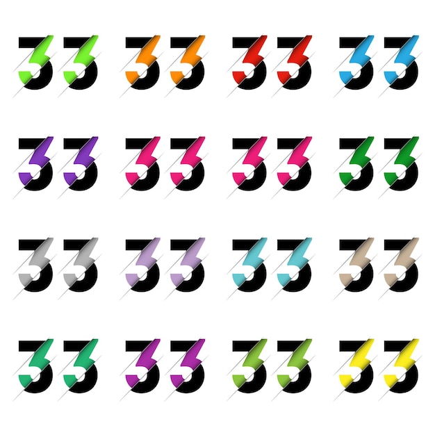 Papier coupé numéro trente-trois 33 Effet de papier découpé multicouche 3D réaliste isolé sur fond blanc Figure de police de lettre alphabet Élément de décoration pour la conception de voeux d'anniversaire ou de mariage
