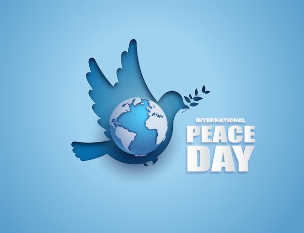 Papier découpé de la Journée internationale de la paix.