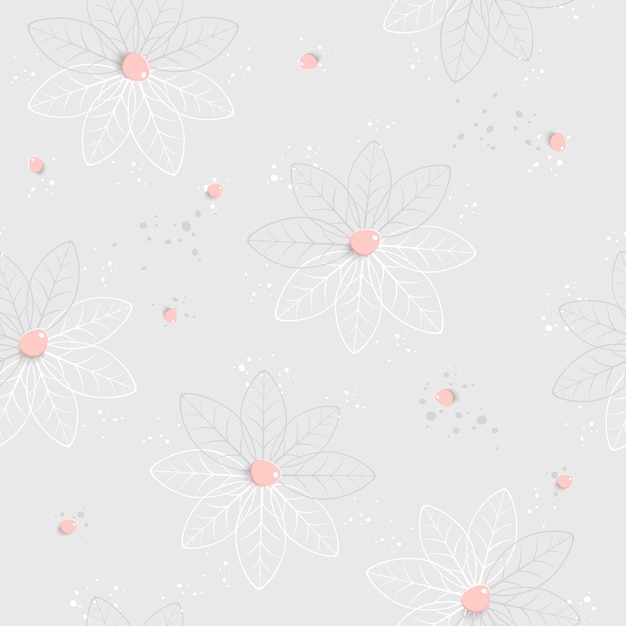 Papier fleur Sakura motif sans couture Sakura sur fond blanc Les fleurs sont découpées dans du papier