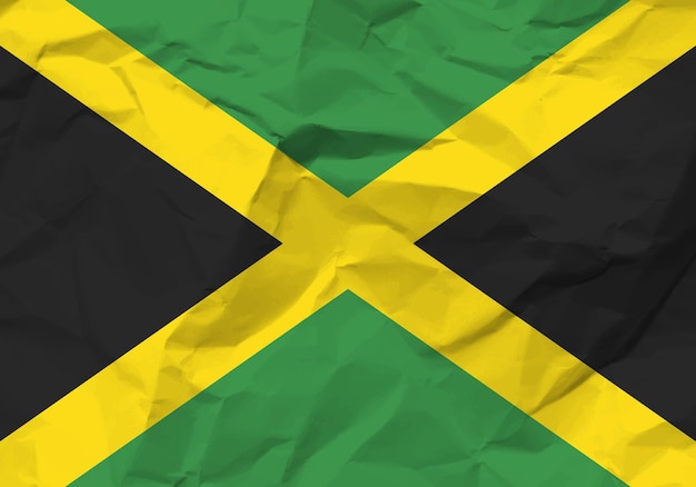 Papier froissé drapeau jamaïcain