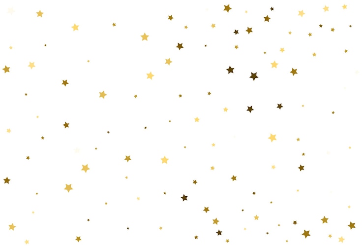 Vecteur papier numérique de noël avec des confettis de célébration d'étoiles d'or d'étoiles d'or